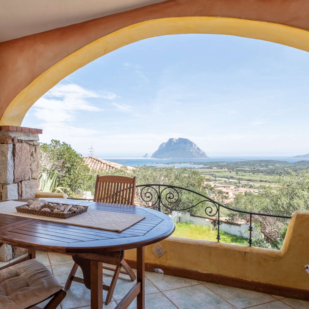 Mediterranean terrace with panoramic coastal view