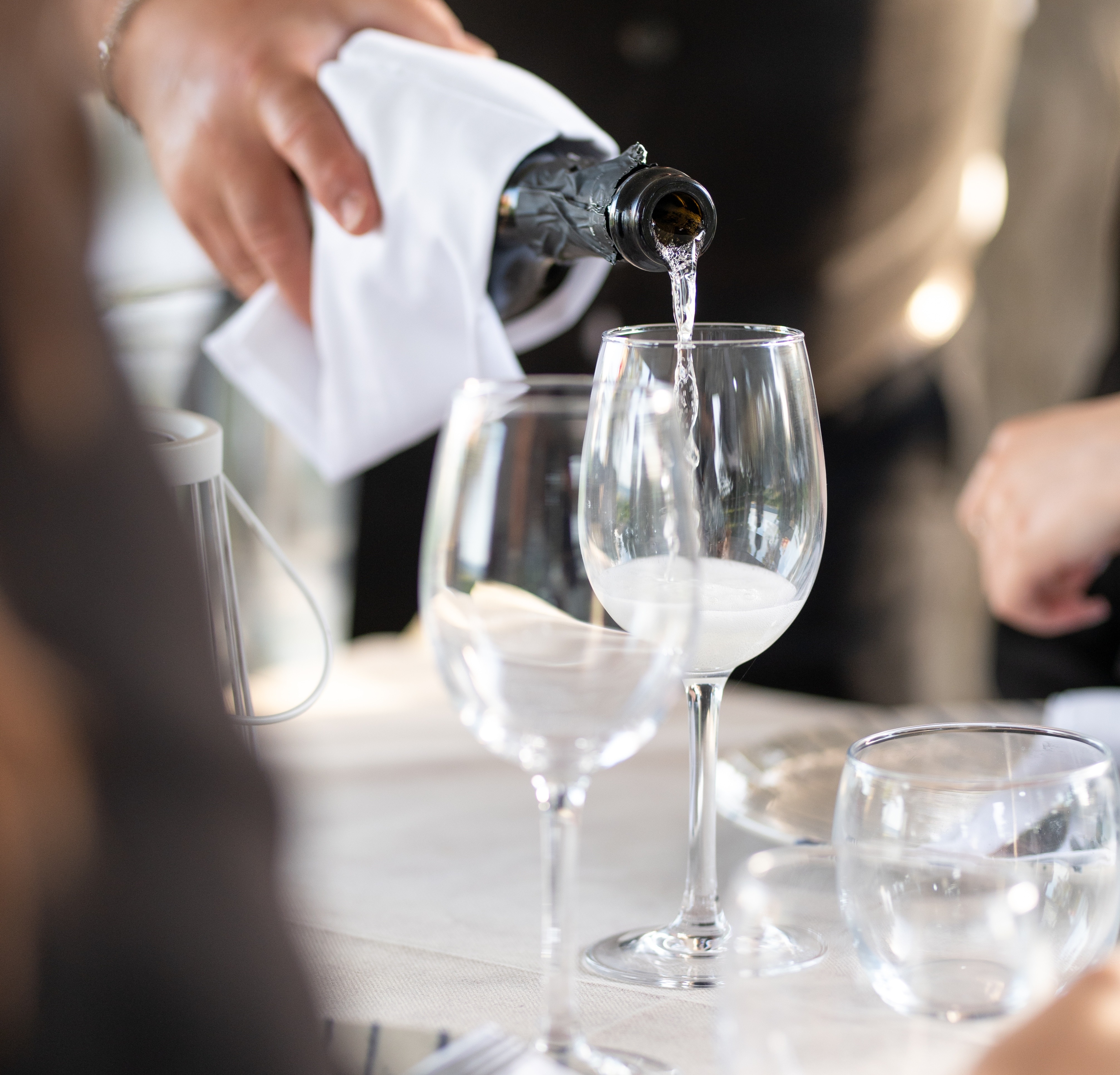 Professional wine service and presentation